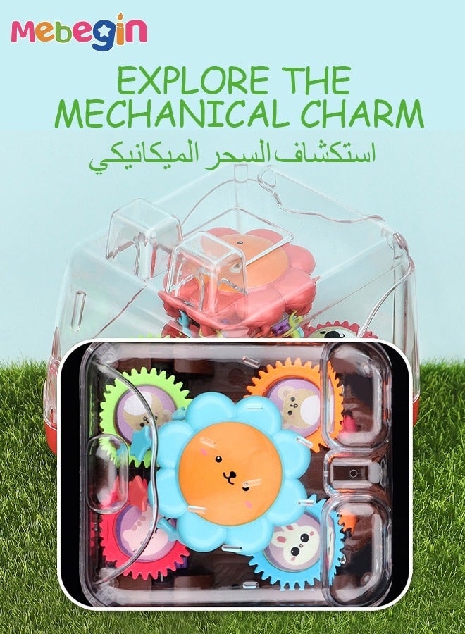 4Pcs Pull Back Gear Toys, Transparent Toy Car with Visible Colored Moving Gears, Cartoon Animal Inertia Pull Back Bus, Adorable Vehicle Toy for Kids, Stimulate Creativity and Hand-Eye Coordination, Made of High-quality ABS Material, BPA-free
