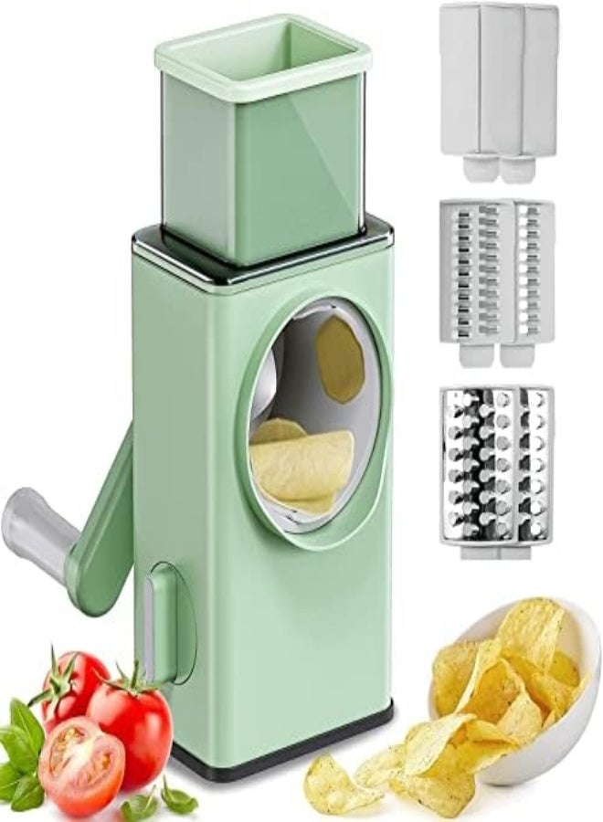 Rylan Mandoline Chopper For Kitchen Vegetable Cutter For Kitchen Slicer Stainless Steel Vegetable Chopper, Onion Cutter With Spring Slicer Safety Holder Ideal For Multipurpose (Rotary Slicer)