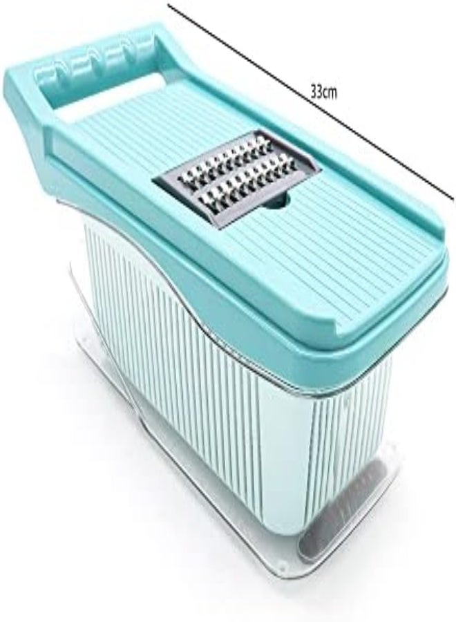 Mandoline Slicer, Vegetable Chopper And Cheese Grater, Bpa Free, Non Slip Handle Design, Multi Blade French Fry Cutter, Light Weight, Easy To Clean Kitchen Accessories (15X33Cm)