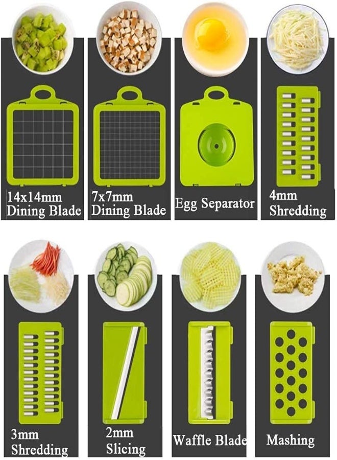 Vegetable Chopper, Onion Chopper Mandoline Slicer Cutter Chopper And Grater Vegetable Slicer Potato Veggie Chopper Dicer With Container Black