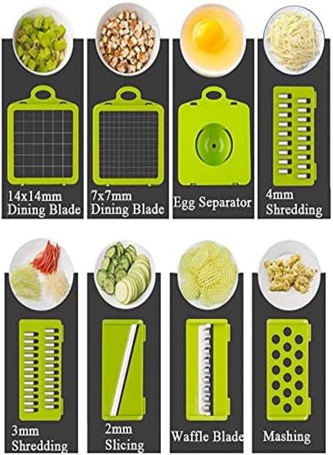 Vegetable Chopper, Onion Chopper Mandoline Slicer Cutter Chopper And Grater Vegetable Slicer Potato Veggie Chopper Dicer With Container Black