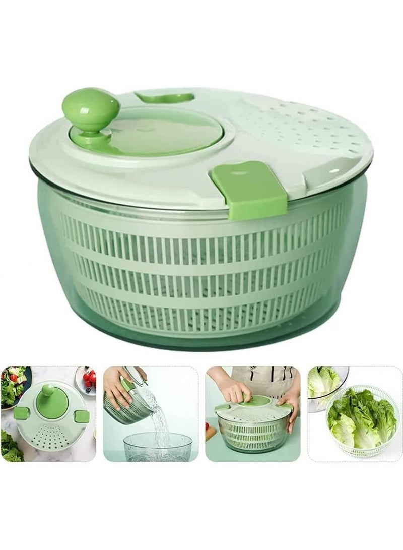 Fruits and Vegetables Dryer, Dry Off Drain Lettuce with Ease for Tastier Salads Hollow Basket, Hand-Cranked Vegetable Dehydrator Kitchen Washing Drying, Green