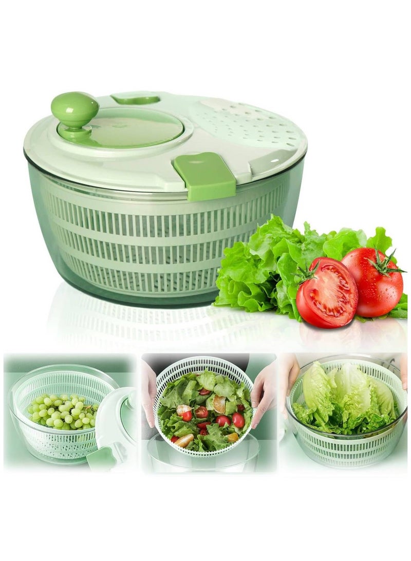 Fruits and Vegetables Dryer, Dry Off Drain Lettuce with Ease for Tastier Salads Hollow Basket, Hand-Cranked Vegetable Dehydrator Kitchen Washing Drying, Green