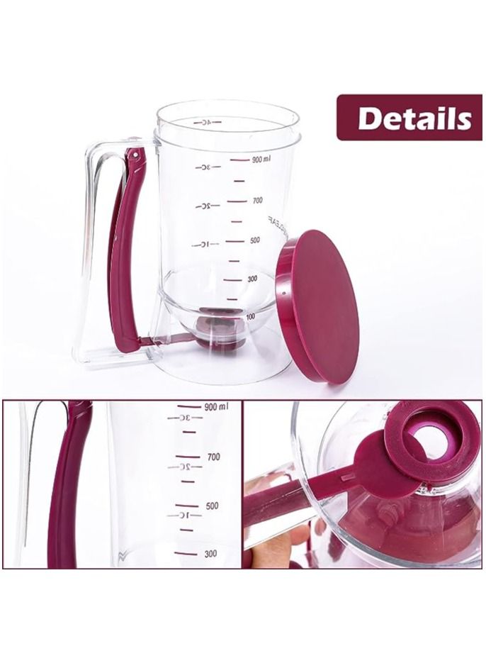 Pancake Batter Dispenser,Perfect Baking Tool for Cupcakes Waffles Muffin Mix Crepes Cake Or Any Baked Goods Bakeware Maker with Measuring Label