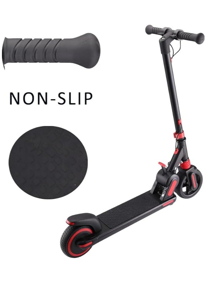 AGU Electric Scooter for Kids Age of 6-10, Kick-Start Boost Kids Scooter with Adjustable Speed and Height, Kids Scooter with Flash Wheel & Deck Lights（Black)