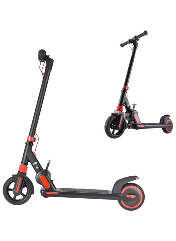 AGU Electric Scooter for Kids Age of 6-10, Kick-Start Boost Kids Scooter with Adjustable Speed and Height, Kids Scooter with Flash Wheel & Deck Lights（Black)