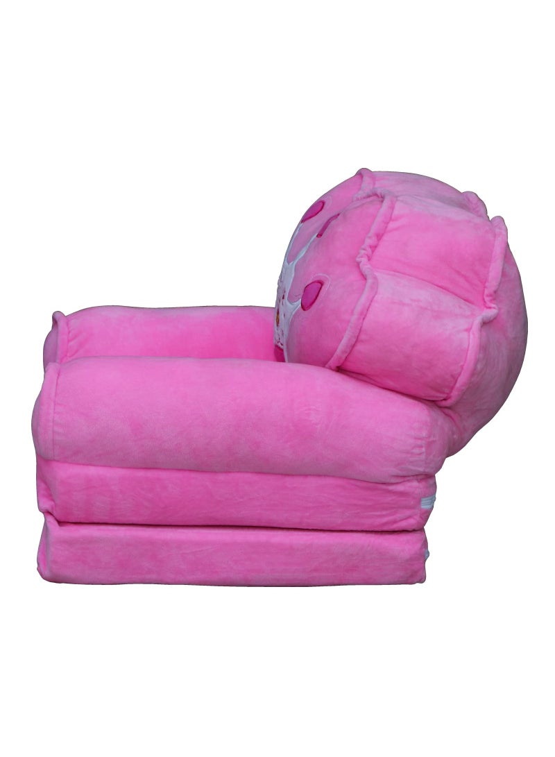 Wheelchair Cushion Plush Foldable Kids Sofa Backrest Armchair Foldable Children Sofa Cute Cartoon Lazy Sofa Children Flip Open Sofa Bed For Living Room Bedroom Liner Filler Pink