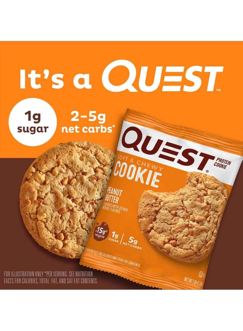 Quest Protein Cookie Peanut Butter Flavor 58g Pack of 12