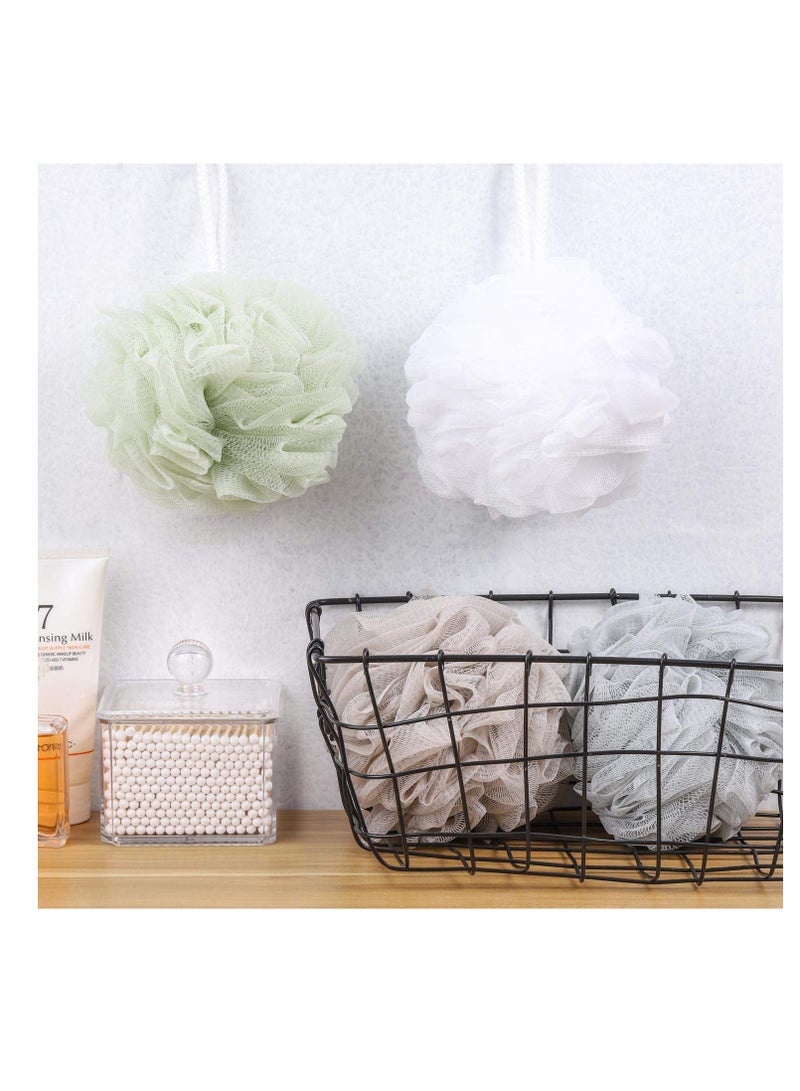 BTYMS Bath Sponge Shower Loofahs 60g Mesh Pouf Bath Scrunchies Body Wash Puff Shower Puff - Pack of 4