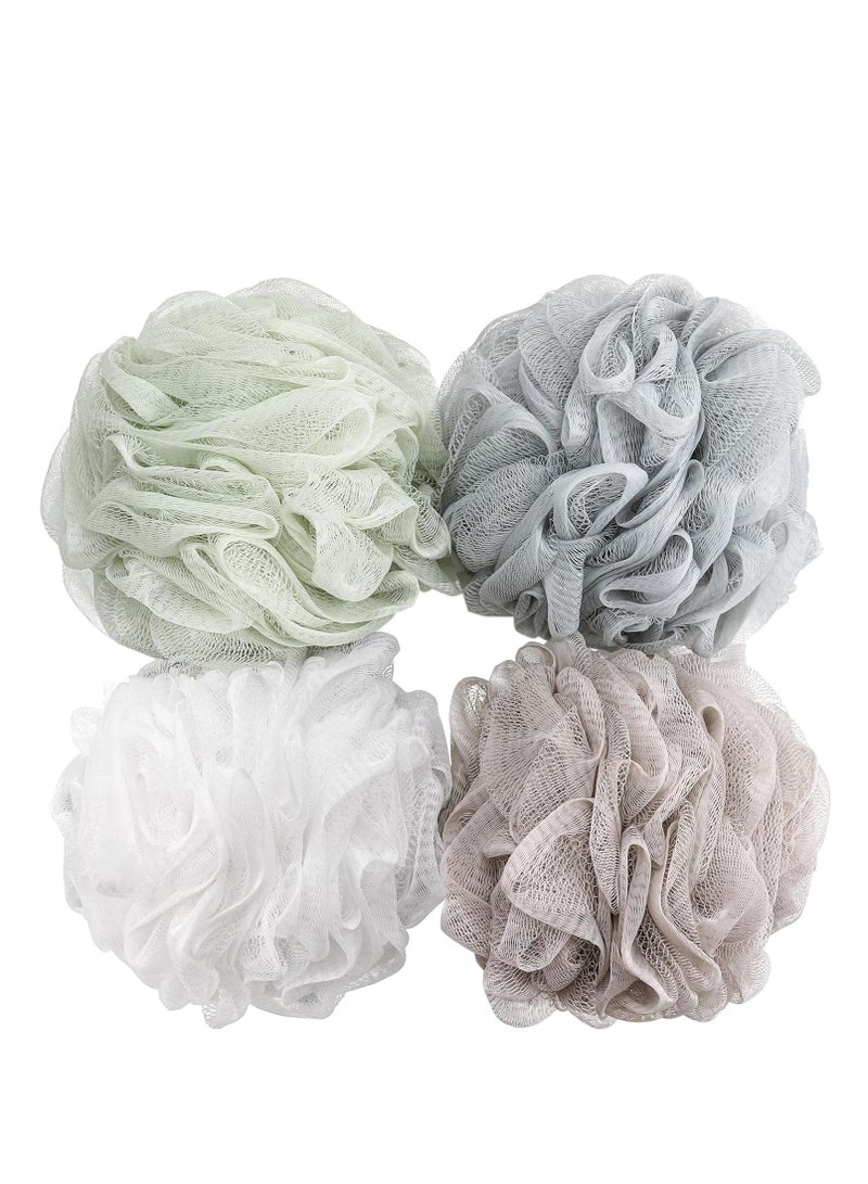 BTYMS Bath Sponge Shower Loofahs 60g Mesh Pouf Bath Scrunchies Body Wash Puff Shower Puff - Pack of 4