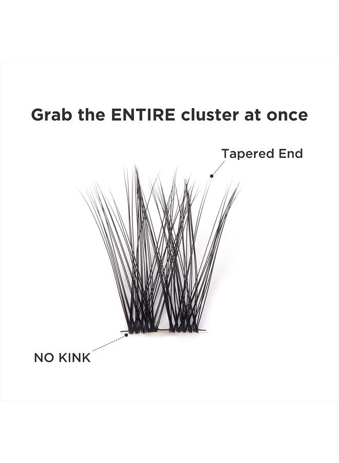 DIY Eyelash Extension,Cluster Lashes Individual Lash Clusters Extension Natural Look Reusable Glue Bonded Black Super Thin Band 24 Lash Clusters by BEYELIAN (Style 2 0.07 16mm Black Band)