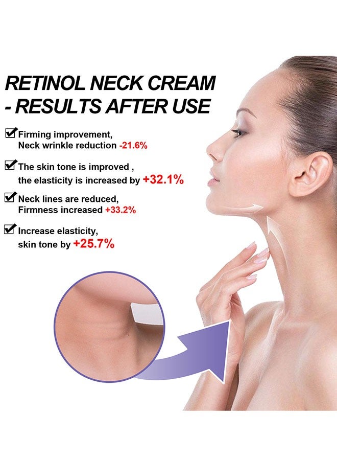 Retinol Neck Cream Fade Neck Lines, Firming and Moisturizing Brighten Skin Neck Massage, Reshape Swan Neck