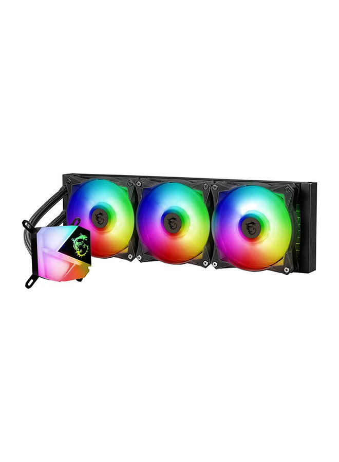 MAG Coreliquid C360 CPU Liquid Cooler, Compatible with Intel Socket LGA1700, 360mm Radiator Size, 78.73 CFM Fan Airflow, Two Ball Bearing, 4pin PWM, 2000 RPM Speed, ARGB Black