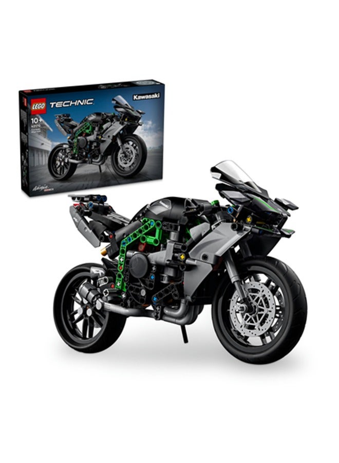 42170 Technic Kawasaki Ninja H2R Motorcycle Toy, Vehicle Gift For Kids, Collectible Building Set For Boys And Girls Aged 10 And Over, Scale Model Kit For Independent Play (643 Pieces)