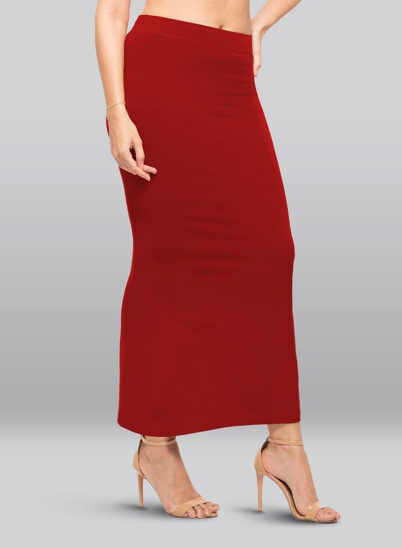 Lyra Lycra Saree Shapewear Petticoat for Women's Sarees Red, M