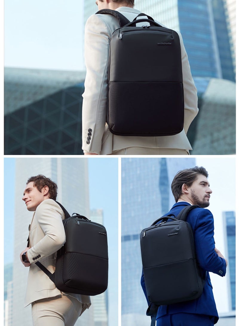 Business Travel Backpack, Casual School Book Bag with Laptop and Tablet Compartment for Men, Black