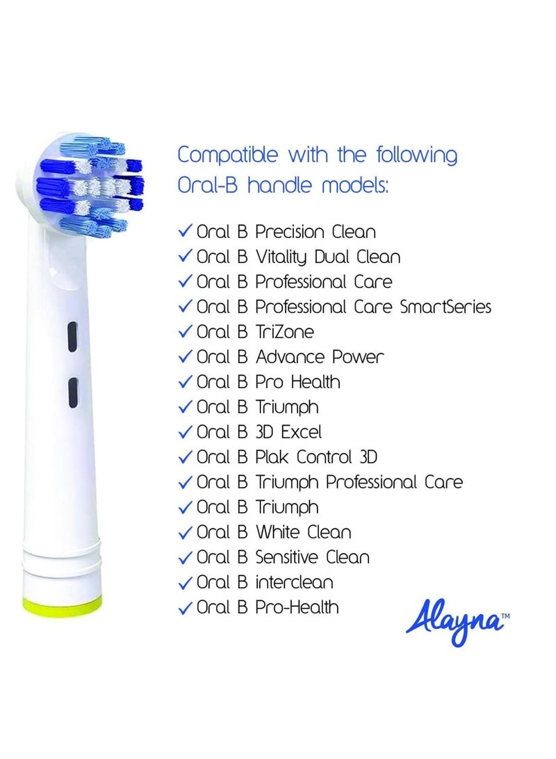 Replacement Brush Heads Compatible with OralB Braun- Pack of 8 Professional Electric Toothbrush Heads- Precision Refills for Oral-b 7000, Clean, Oral B Pro 1000, 9600, 500, 3000, 8000, Vitality Plus!