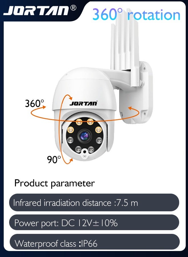 5 Antennas 12V Security Camera 2.4G Wifi Outdoor PTZ Surveillance Camera with Remote Control & Mobile Target Alarm & Intelligent Human tracking & Password Protection & Watermark & Lightning Protection