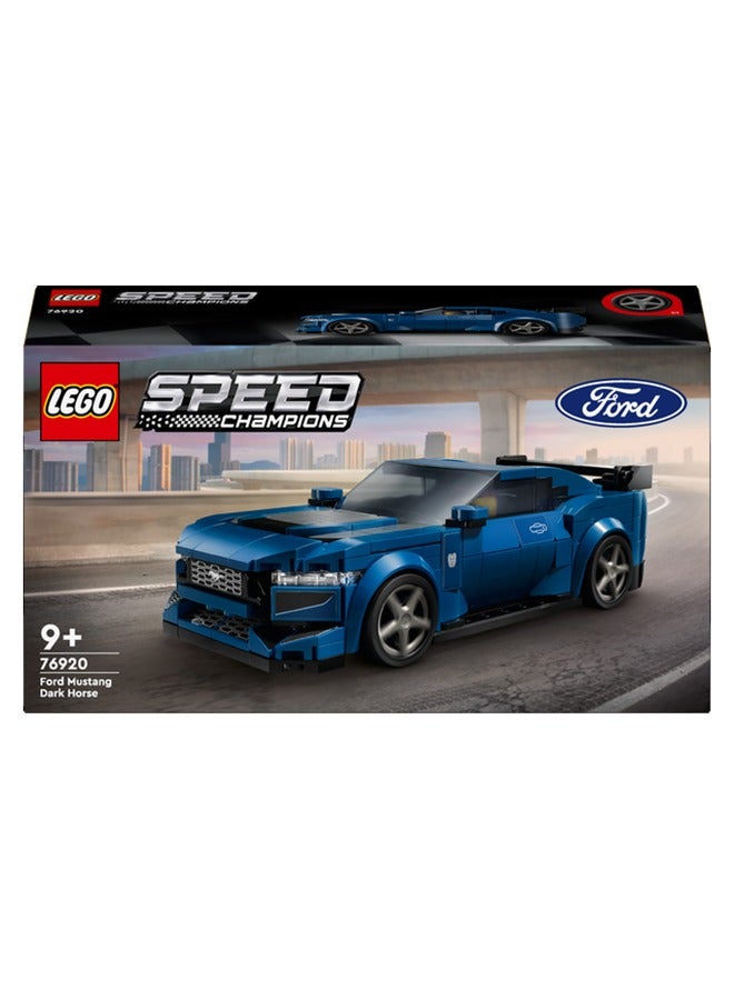 Speed Champions Ford Mustang Dark Horse Sports Car Toy Vehicle for 9 Plus Year Old Boys & Girls, Buildable Model Set with Driver Minifigure, Kids' Bedroom Decoration, Birthday Gift Idea 76920 (344 pieces)