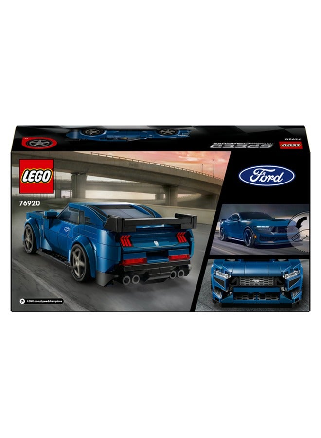 Speed Champions Ford Mustang Dark Horse Sports Car Toy Vehicle for 9 Plus Year Old Boys & Girls, Buildable Model Set with Driver Minifigure, Kids' Bedroom Decoration, Birthday Gift Idea 76920 (344 pieces)