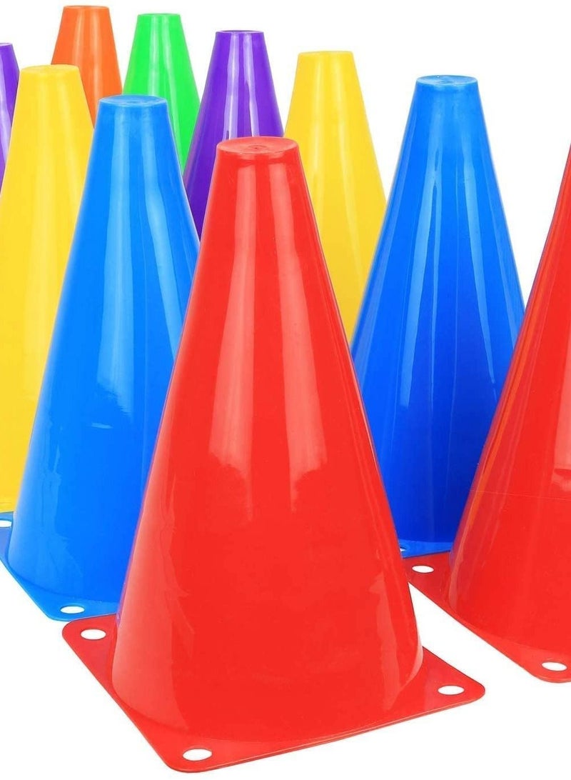 Agility Marker Cone Set for Athletics Outdoor Sport Cones 25 Pack- 23 cm
