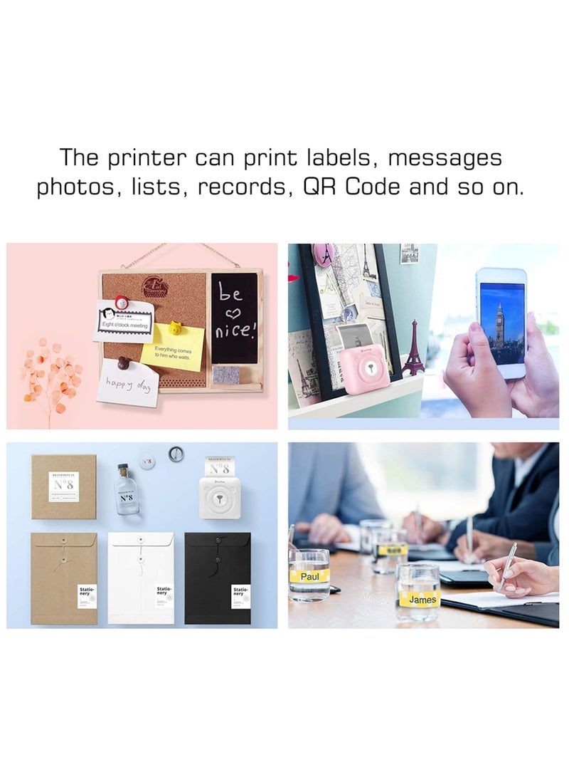 PeriPage Mini Pocket Wireless BT Thermal Printer Picture Photo Label Memo Receipt Paper Printer with USB Cable Support for Android iOS Smartphone Windows