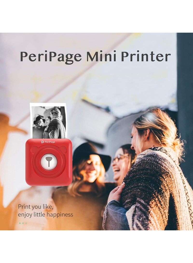 PeriPage Mini Pocket Wireless BT Thermal Printer Picture Photo Label Memo Receipt Paper Printer with USB Cable Support for Android iOS Smartphone Windows