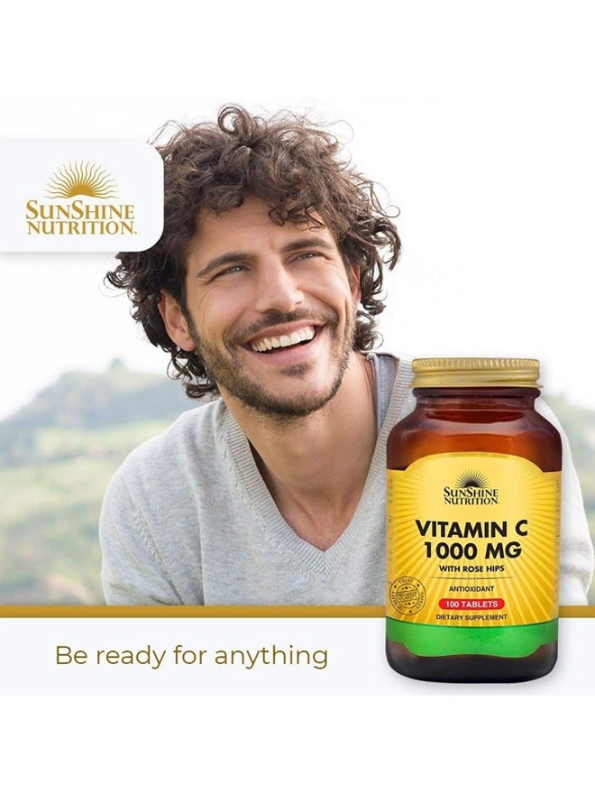 Vitamin C 1000 mg with Rose Hips Antioxidant: Immune Support and Cellular Protection