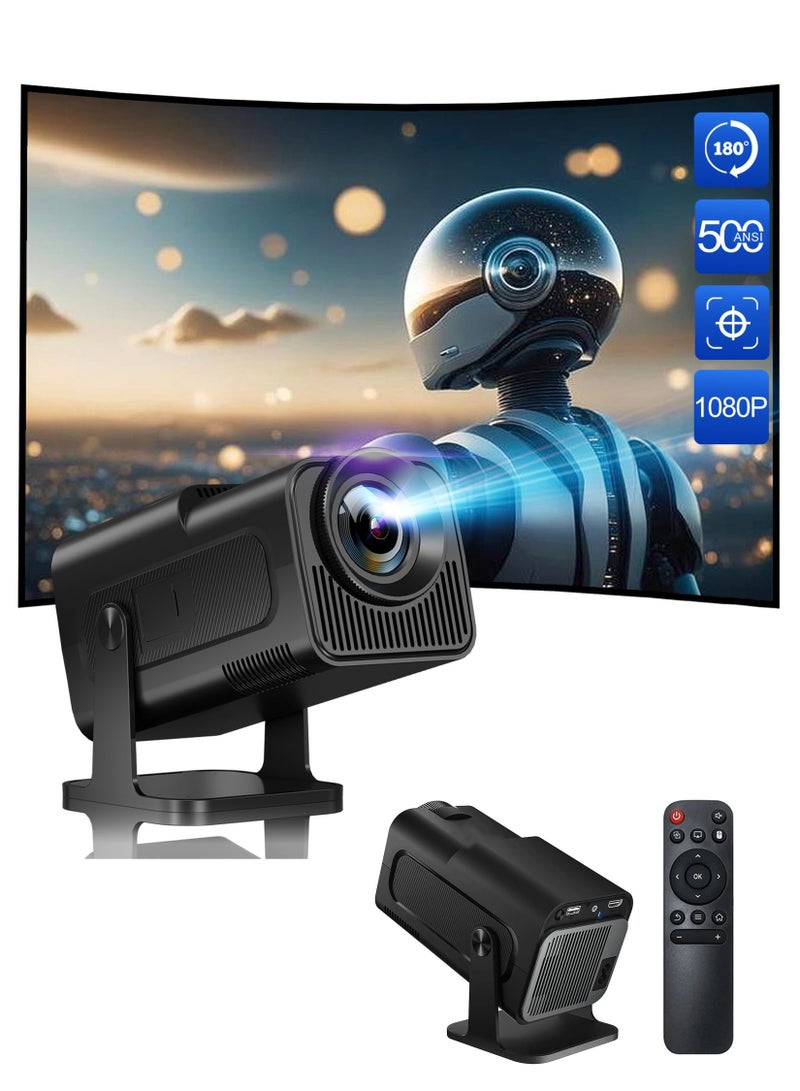 Toshionics 4k Home Cinema Projector 1080P Full HD Projector Mini Portable Smart Projector 180° Rotation, 150'' Display, 390 ANSI Lumens, WiFi 6, Bluetooth 5.0, Auto Keystone, Android 11.0