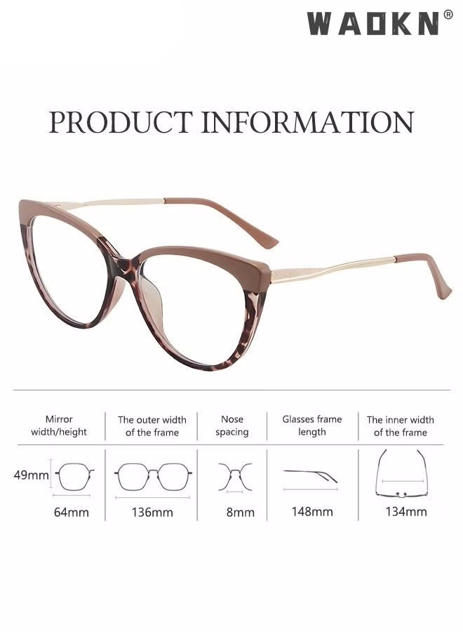 Women's Blue Light Blocking Glasses Blue Light Filter Computer Reading Gaming TV Phones Cat Eye Eyeglasses Fashion Anti Eyestrain Headache Eyewear