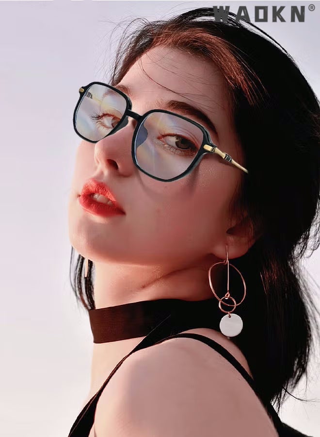 Blue Light Blocking Glasses Blue Light Filter Computer Reading Gaming TV Phones Square Eyeglasses Fashion Anti Eyestrain Headache Eyewear for Women Men, Anti Eye Eyestrain UV 400 Protection Reading