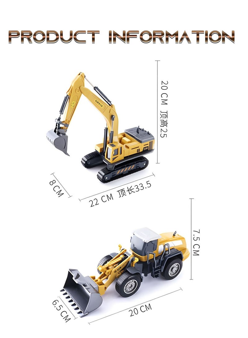 Construction Trucks Toy Set for kids,Including Crane,Bulldozer,Excavator Trucks Toy,Engineering Car Toy Set,DIY Scene Simulation Toys,Simulation Model Car Toys