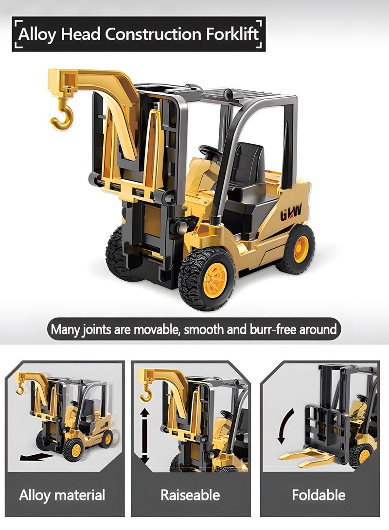 Construction Trucks Toy Set for kids,Including Crane,Bulldozer,Excavator Trucks Toy,Engineering Car Toy Set,DIY Scene Simulation Toys,Simulation Model Car Toys