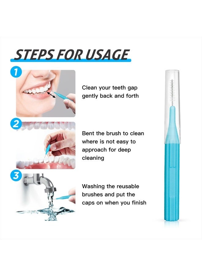 Interdental Brush, Toothpick Flossing Head,Easy Use Tooth Cleaning Tool (144 Count)(2mm/2.3mm/2.5mm/3mm)