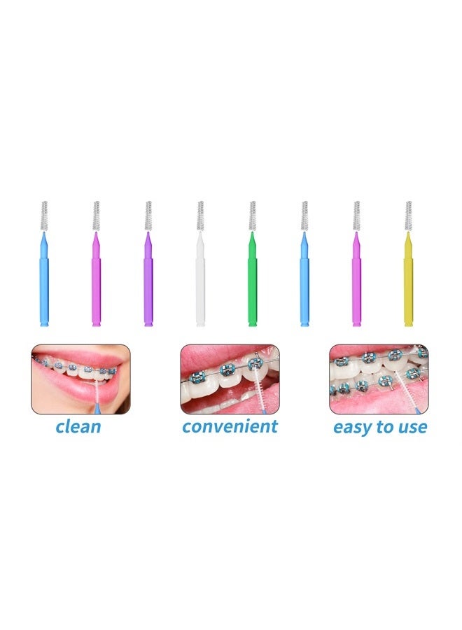 100pcs Braces Brush Disposable Interdental Brush Toothpick Dental Tooth Flossing Head Oral Dental Hygiene Flosser Dental Hygiene Flosser Tooth Cleaning Tools (Mixed Color)