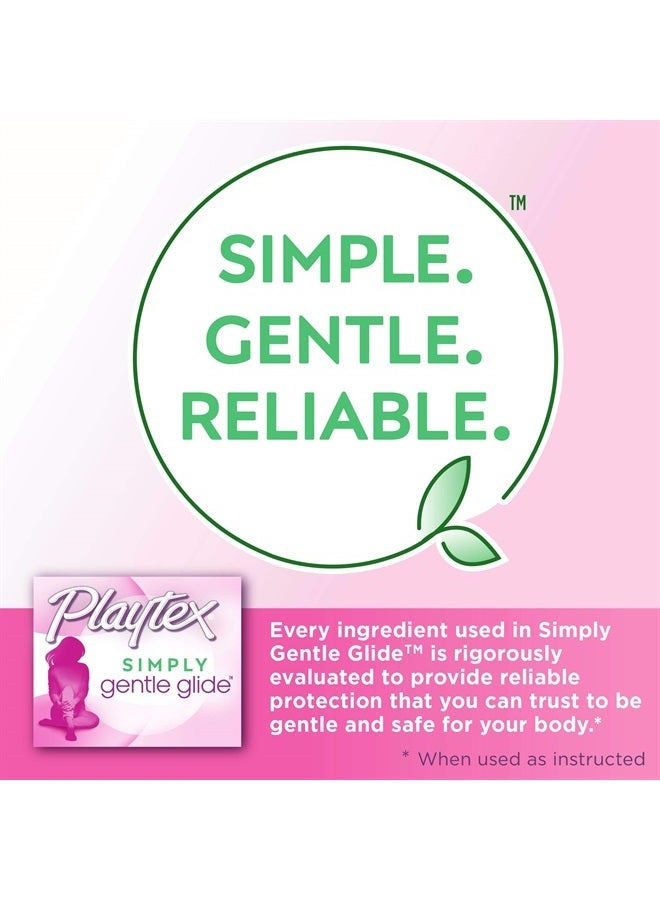 Playtex Simply Gentle Glide Tampons, Multipack (18ct Regular/18ct Super Absorbency), Fragrance-Free - 36ct