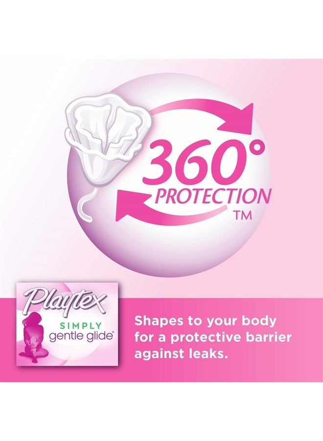 Playtex Simply Gentle Glide Tampons, Multipack (18ct Regular/18ct Super Absorbency), Fragrance-Free - 36ct