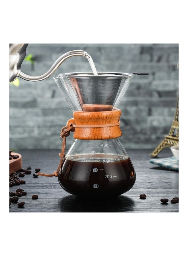 Filter Drip Brewing  Coffee Maker Pot Clear 19.5 x 11 x 10cm