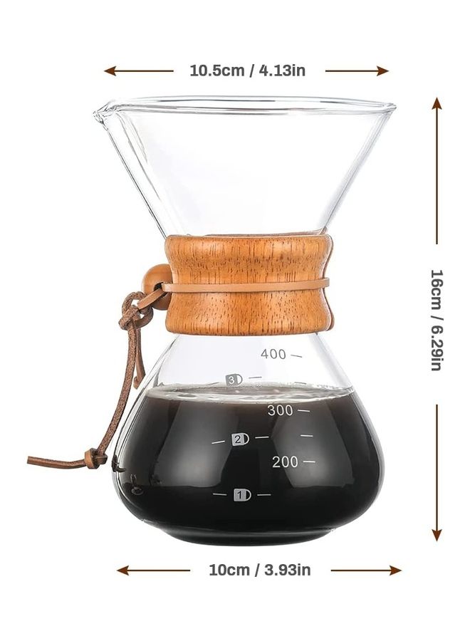 Filter Drip Brewing  Coffee Maker Pot Clear 19.5 x 11 x 10cm