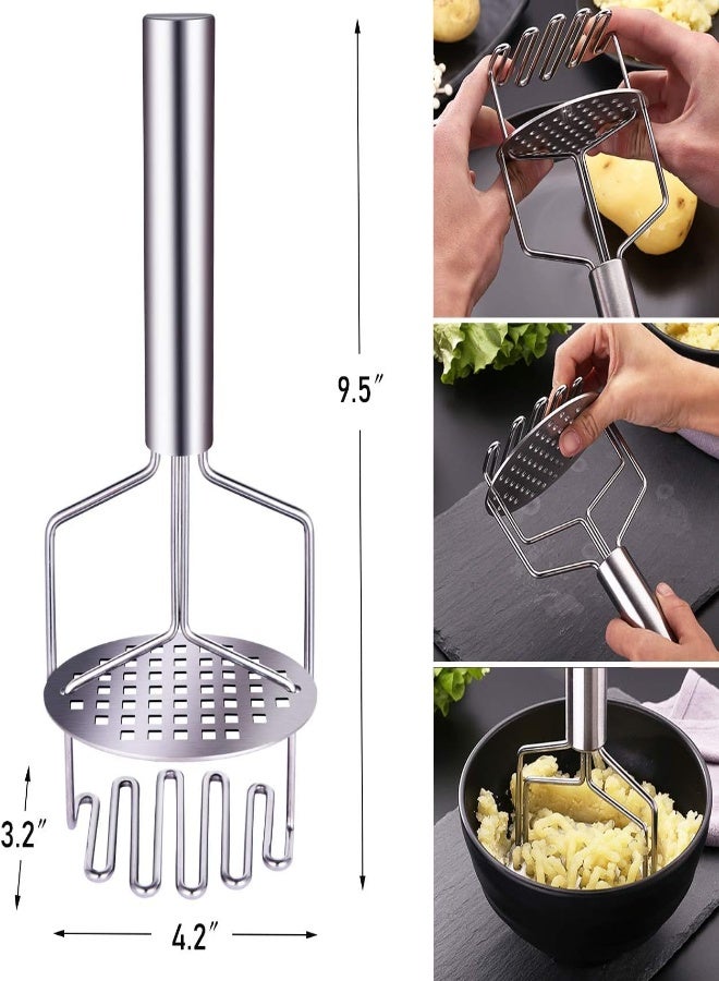 Potato Masher Stainless Steel,Dual-Press Premium Heavy Masher And Ricer Hand Tool,Perfect For Mashing Baby Food