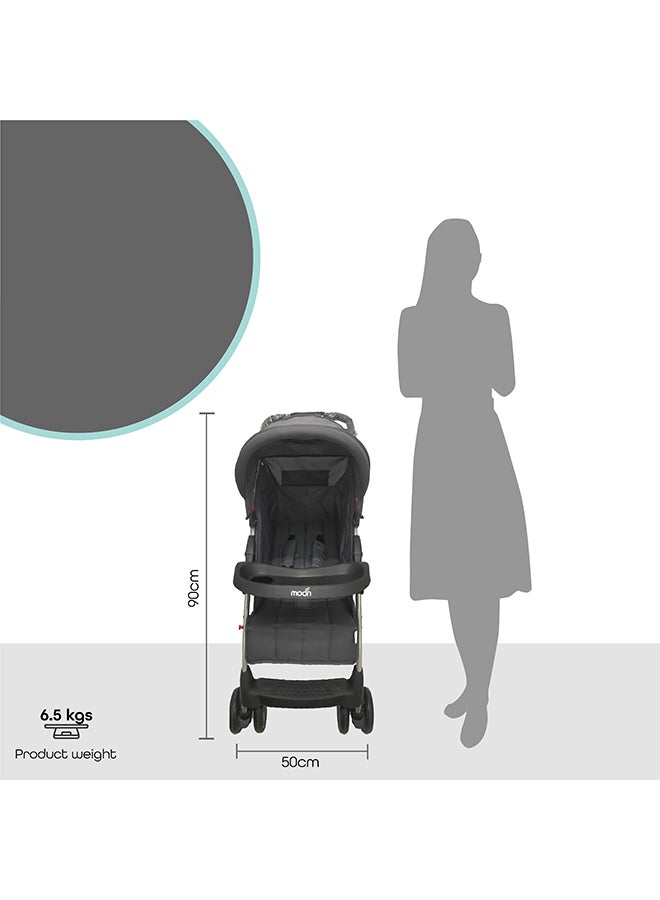 Easy  One Hand Fold Stroller With Multi-Postion Reclining Seat For Infant, 0 Months +, Dark Grey