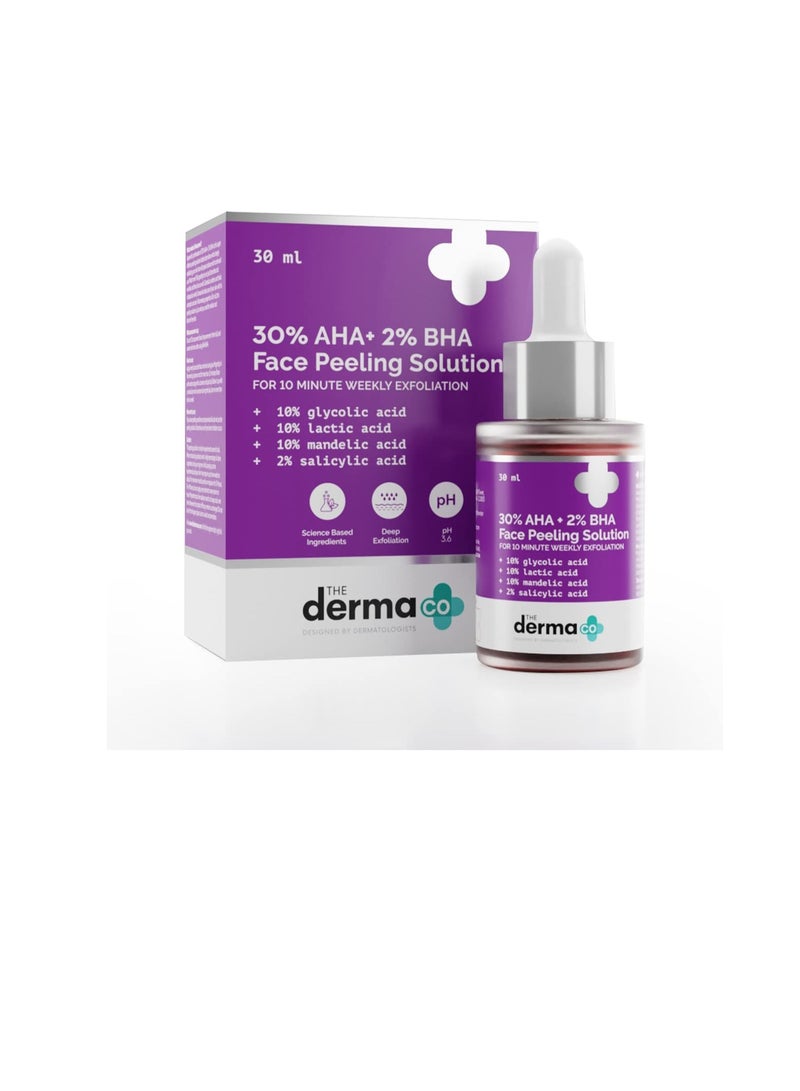 The Derma Co Repairing Exfoliating 30% AHA  2% BHA Face Peeling Solution  30 ml derma co