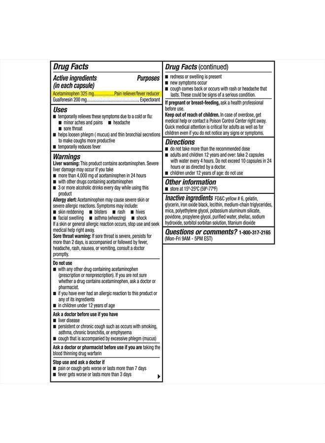 , Decongestant-Free Cold Symptom Relief for People with High Blood Pressure, Maximum Strength, Flu & Chest Congestion Liquid Gels, 24 Count