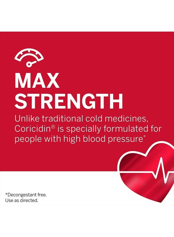 , Decongestant-Free Cold Symptom Relief for People with High Blood Pressure, Maximum Strength, Flu & Chest Congestion Liquid Gels, 24 Count