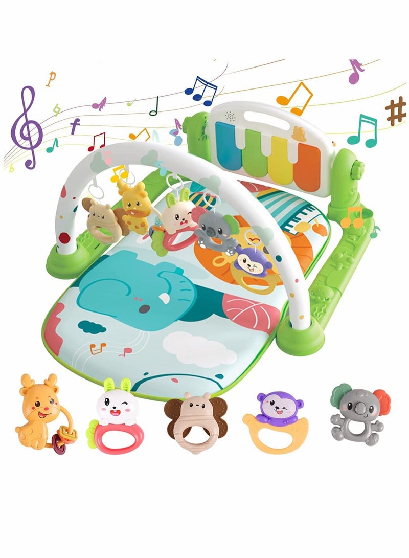 Baby Gyms Play Mats Kick and Play Piano Gym Mats Detachable Tummy Time Mat with Music and Lights Musical Electronic Learning Toys Activity Center for Infants Toddlers