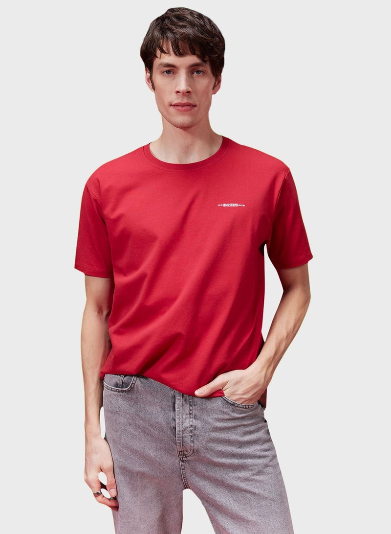 Regular Fit Crew Neck Printed T-Shirt