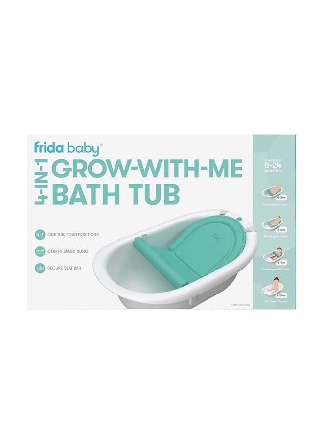 4-In-1 Grow-With-Me Bath Tub - White/Teal