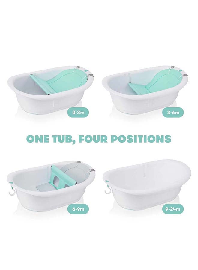 4-In-1 Grow-With-Me Bath Tub - White/Teal