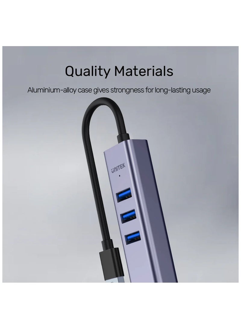 Unitek Y-3088B  USB-C/ USB-A  To Eathernet + 3port USB 3.0 Hub