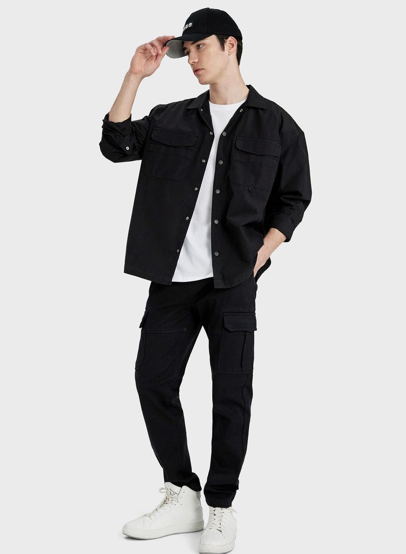 Oversize Fit Cotton Long Sleeve Shirt